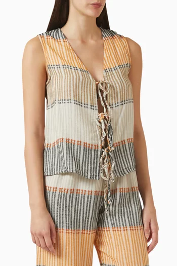 Zakar Tie-up Stripe Top