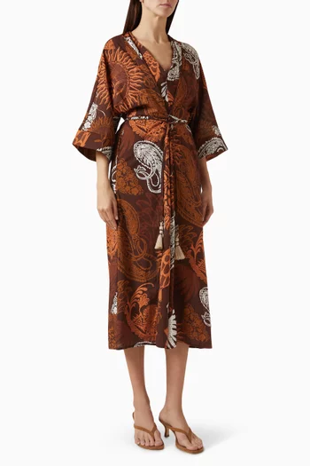 Printed Tie-waist Dress