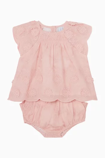 Embroidered Top & Bloomer Set