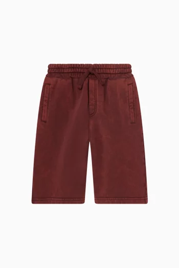 بنطال برمودا بطبعة شعار الماركة قطن