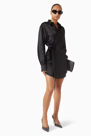 فستان بتصميم ملفوف حرير وستان حيوي وعالي الجودة