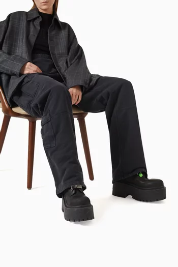 حذاء بوت سترايك بنعل سميك جلد ثور