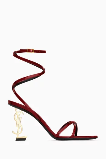 صندل أوبيوم بكعب 85 مم جلد لامع