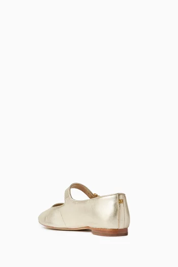 حذاء باليرينا ميكيلا بكعب مسطح جلد لامع