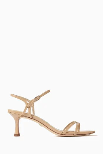 صندل بريسلي بكعب 60 مم جلد لامع