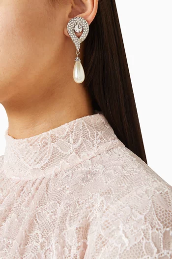 Crystal Earrings in Brass