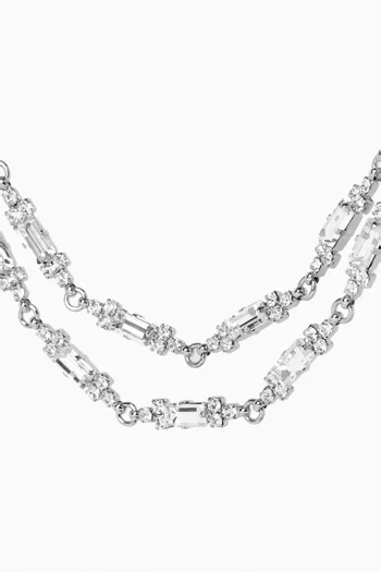 Double Crystal Necklace in Brass