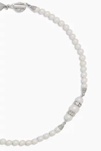 Pearl Crystal Necklace in Brass