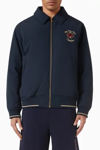 جاكيت بومبر بشعار الماركة ووردة