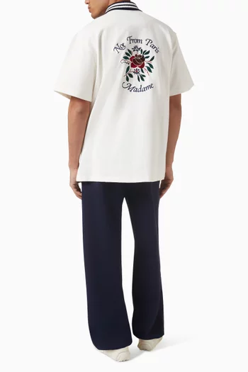 Chemise Piquee Slogan Rose in Cotton