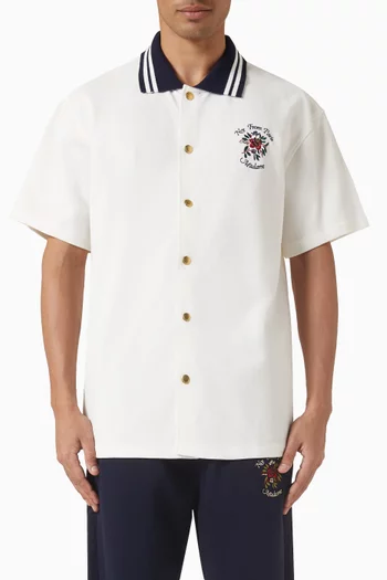 Chemise Piquee Slogan Rose in Cotton