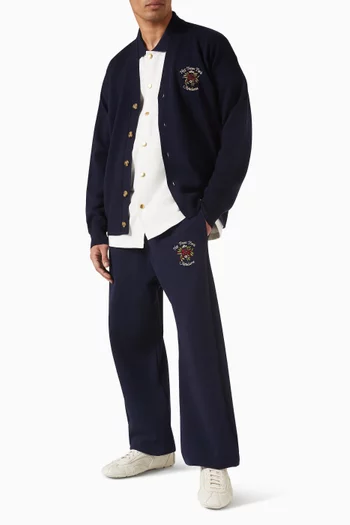 بنطال رياضي بشعار الماركة ووردة صوف قطني