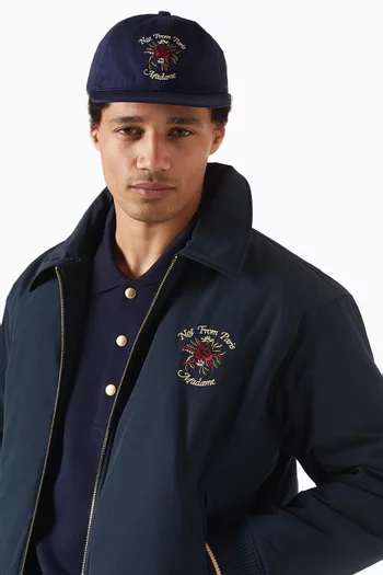 Slogan Rose Cap in Cotton