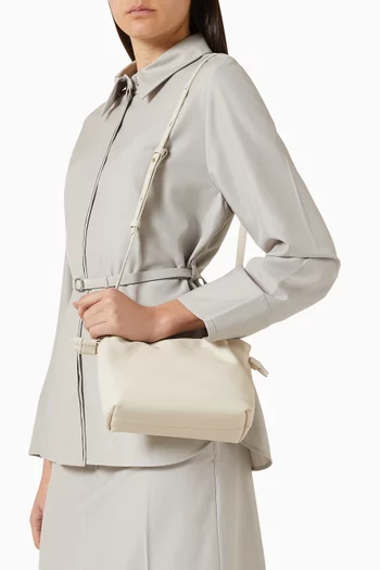 Alexandra Petite Drawstring Bag in Leather