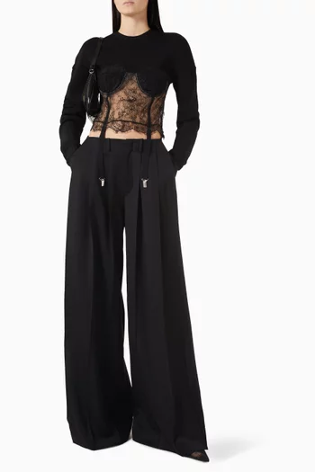 سترة ماجليا بأجزاء دانتيل قماش منسوج