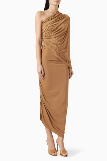 Ruched One-shoulder Dress in Jersey