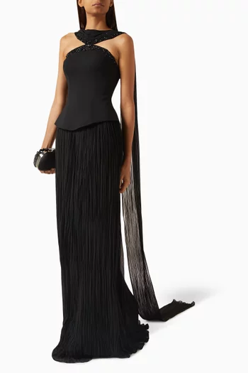 Bade Gown in Crepe & Chiffon