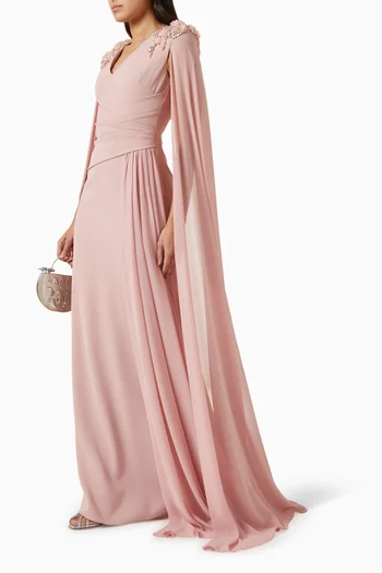 فستان نوفاريس طويل بكاب