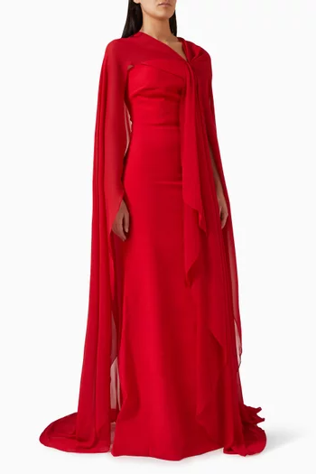 فستان فيرالون طويل بكاب