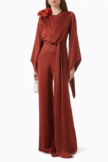 3D Floral-applique Jumpsuit