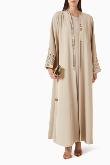 Thread & Beads Embroidered Abaya