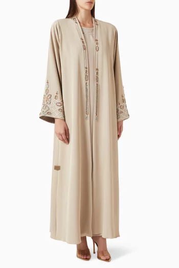 Thread & Beads Embroidered Abaya