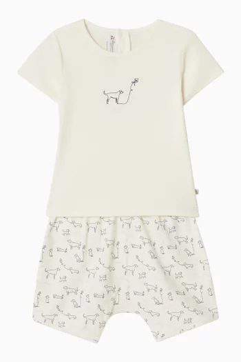 Fanilo Dog Print Set in Cotton