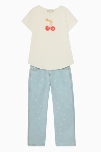 تي شيرت أدا بنقشة كرز قطن