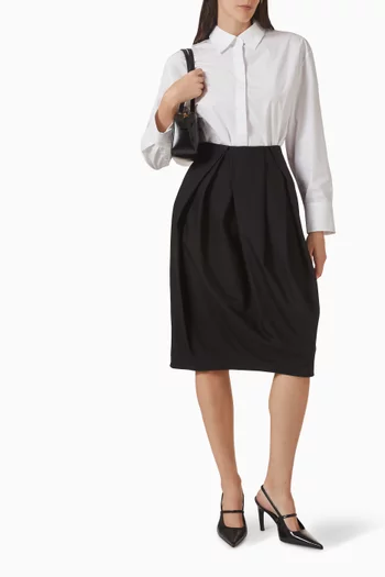 تنورة متوسطة الطول صوف بطيّات