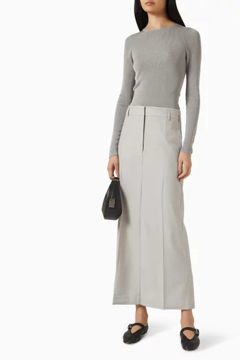 سترة نسيج مضلع بفتحة رقبة مستديرة