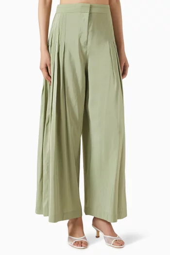 Pleated Wide-leg Pants