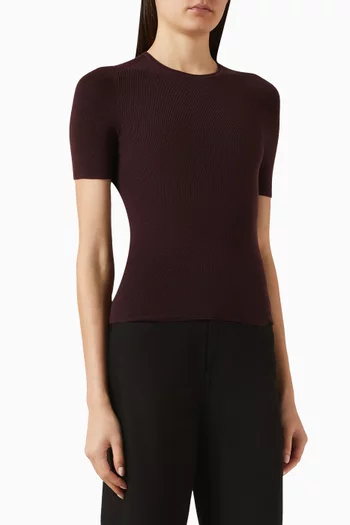 تي شيرت منسوج من صوف مارينو