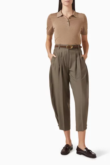 Pleated Barrel-leg Fit