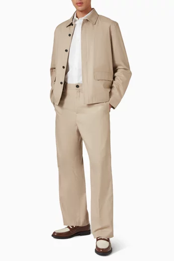 Straight-leg Pants in Cotton-linen