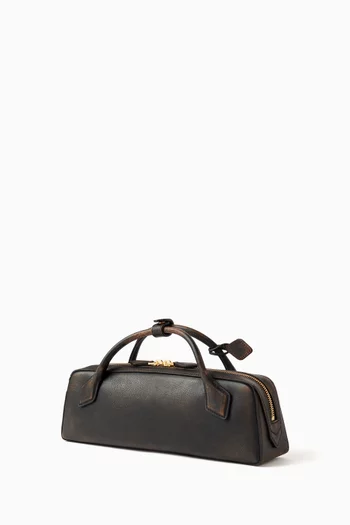 Le Teckel Clutch Bag in Washed Leather