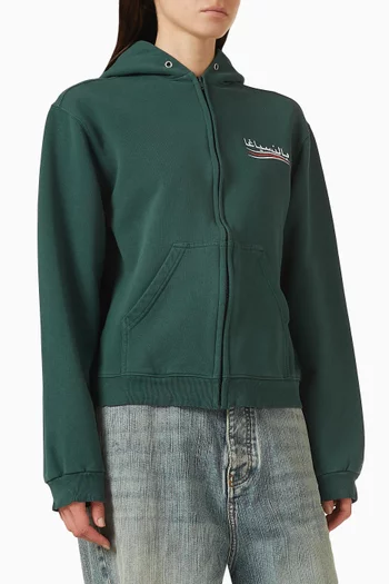 كنزة بغطاء رأس بطبعة شعار الماركة باللغة العربية صوف سريع الجفاف