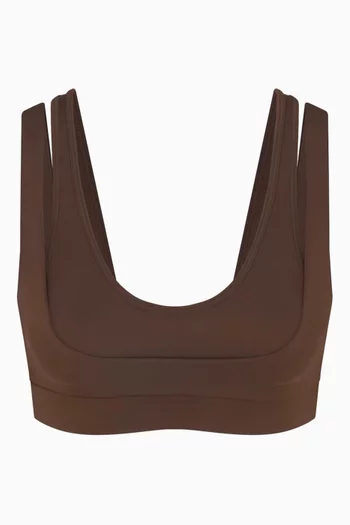 Matte Double Strap Scoop Bra