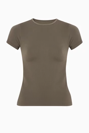 Ribbed Seamless Short Sleeve Top