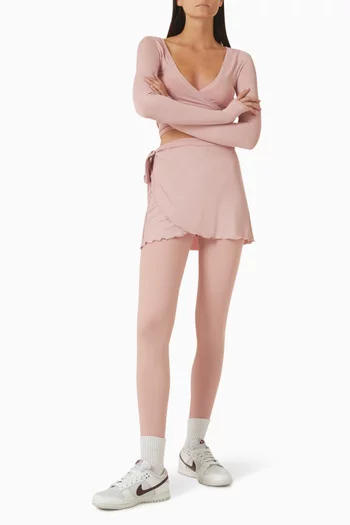 تنورة بتصميم ملفوف نسيج مطاطي