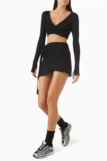 تنورة بتصميم ملفوف نسيج مطاطي