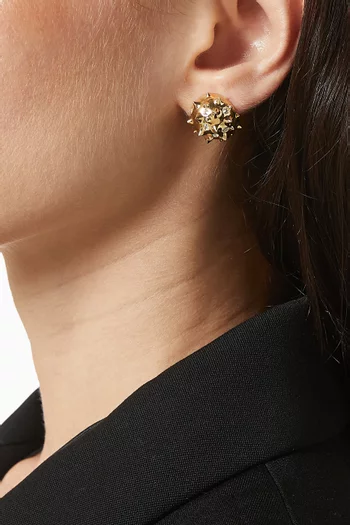 أقراط ريتشيو مرصعة بماس ذهب عيار 9