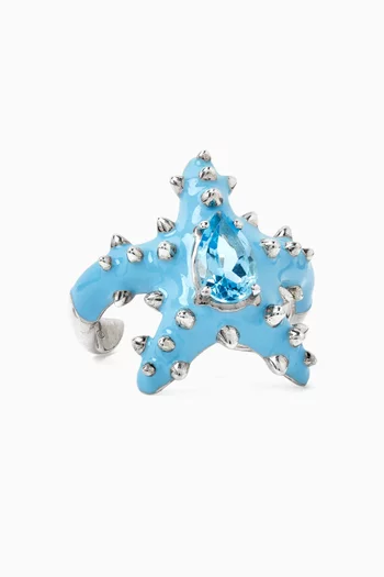 خاتم ستيلا بتصميم مرصع ومطلي بالمينا