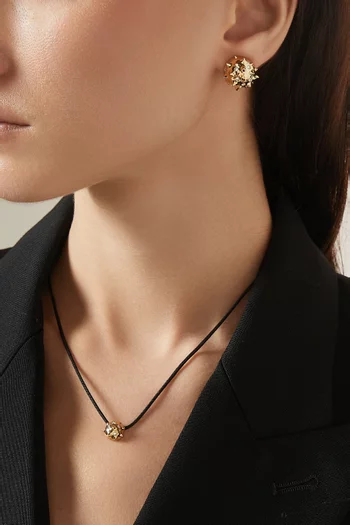 قلادة ريتشيو مرصعة بماس وتصميم حبل ذهب عيار 9