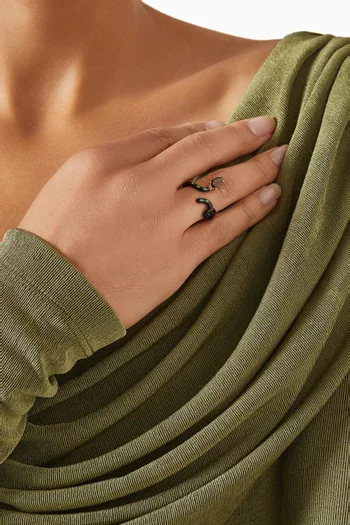 Baby Vine Enamel Ring in 9kt Gold