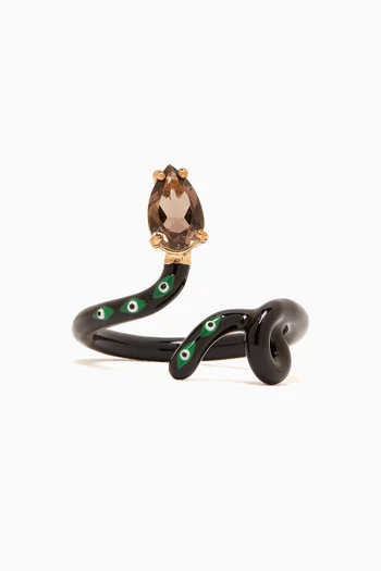 Baby Vine Enamel Ring in 9kt Gold