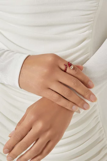 Baby Vine Enamel Ring in 9kt Gold