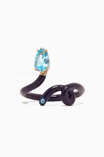 Baby Vine Enamel Ring in 9kt Gold