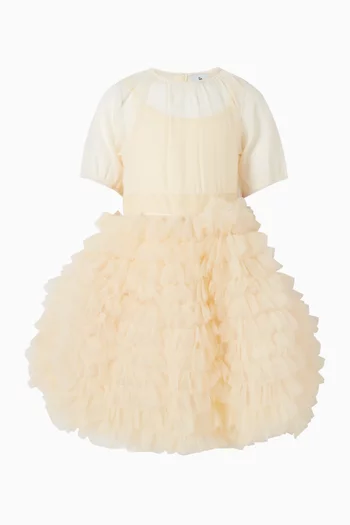 فستان طويل بتصميم منفوخ 