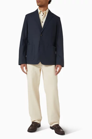 Single Breasted Blazer in Cotton-poplin