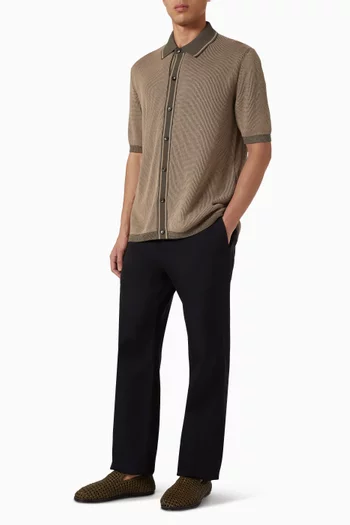 Vanise Net Stitch Polo Shirt